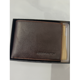 Petit portefeuille noir en cuir " Arthur et Aston"