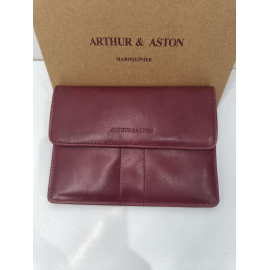 Porte papier plat en cuir bleu - Arthur et Aston-