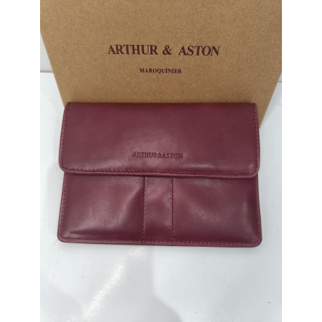 Porte papier plat en cuir bleu - Arthur et Aston-