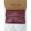 Porte papier plat en cuir bordeaux - Arthur et Aston-