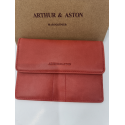 Porte papier plat en cuir orange - Arthur et Aston-