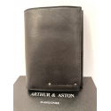 Portefeuille noir en cuir " Arthur et Aston"