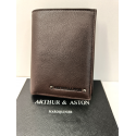 Petit portefeuille noir en marron " Arthur et Aston"