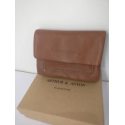 Grand porte monnaie en cuir cognac " Arthur et Aston"