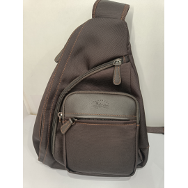 Sac monobretelle en synthétique et cuir noir "Francinel"