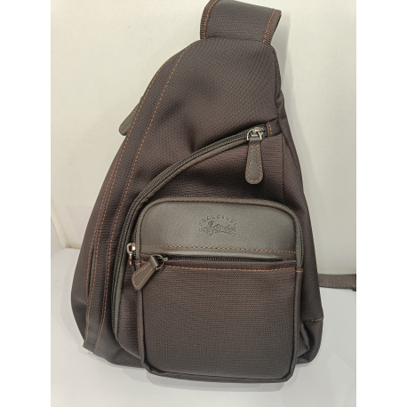 Sac monobretelle en synthétique et cuir noir "Francinel"