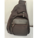 Sac monobretelle en synthétique et cuir marron "Francinel"