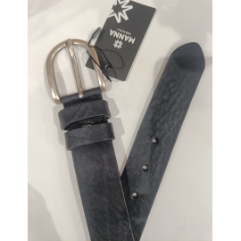 Ceinture en cuir noir "Manna"