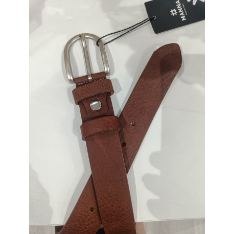 Ceinture en cuir chataigne "Manna"