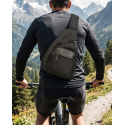 Sac monobretelle en synthétique et cuir noir "Francinel"