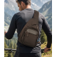 Sac monobretelle en synthétique et cuir marron "Francinel"