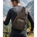 Sac monobretelle en synthétique et cuir marron "Francinel"