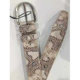 Ceinture en cuir façon python clair "Manna"