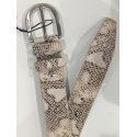 Ceinture en cuir façon python clair "Manna"