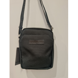 Sacoche en cuir noir  " Arthur et Aston"