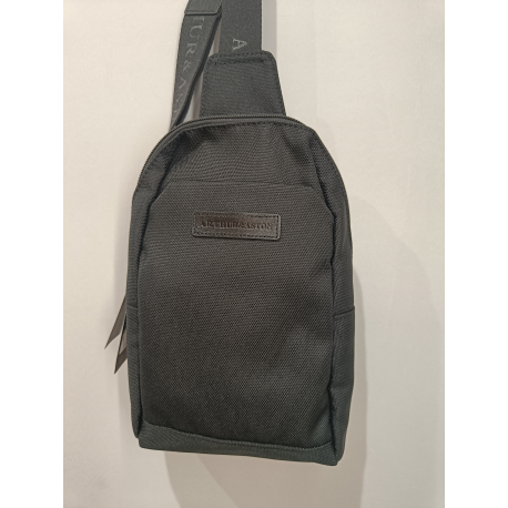 Sacoche en toile garnie cuir noir  " Arthur et Aston"