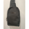Sacoche en toile garnie cuir noir  " Arthur et Aston"