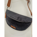 Grand sac banane en synthétique ,velours noir "Francinel"