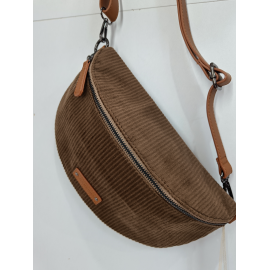 Grand sac banane en synthétique ,velours noir "Francinel"