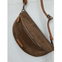 Grand sac banane en synthétique ,velours marron "Francinel"