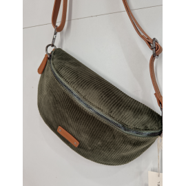 Grand sac banane en synthétique ,velours marron "Francinel"