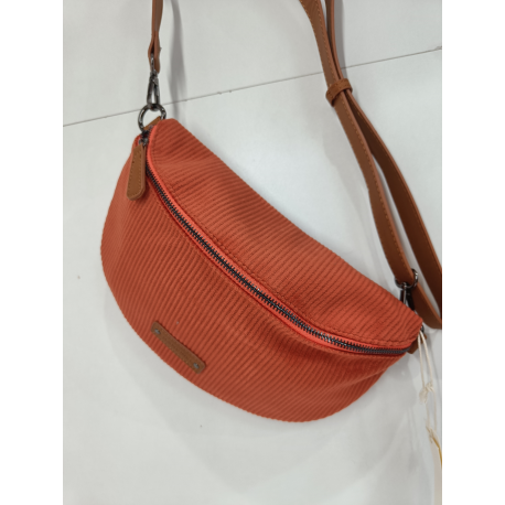 Grand sac banane en synthétique ,velours kaki "Francinel"