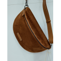 Grand sac banane en synthétique ,velours camel "Francinel"