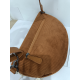 Grand sac banane en synthétique ,velours camel "Francinel"