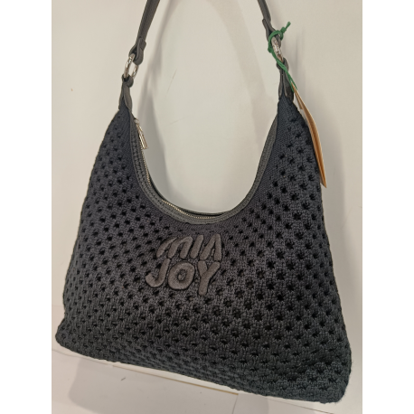 Sac au crochet en synthetique noir "Mia-Joy"