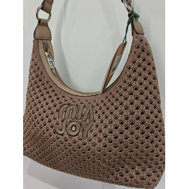 Sac au crochet en synthétique marron "Mia-Joy"