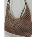 Sac au crochet en synthétique taupe "Mia-Joy"