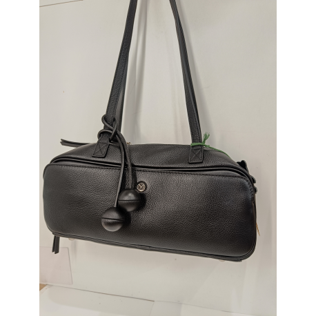 Sac en cuir noir "Arthur et Aston"