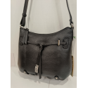 Sac porté travers en cuir noir -Francinel-