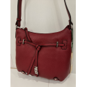 Sac porté travers en cuir bordeaux -Francinel-