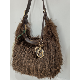 Sac en fausse fourrure noir "Mia-Joy"