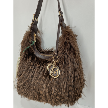 Sac en fausse fourrure noir "Mia-Joy"