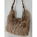 Sac en fausse fourrure camel "Mia-Joy"