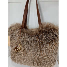 Grand sac en fausse fourrure marron "Mia-Joy"