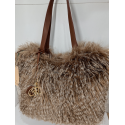 Grand sac en fausse fourrure camel "Mia-Joy"