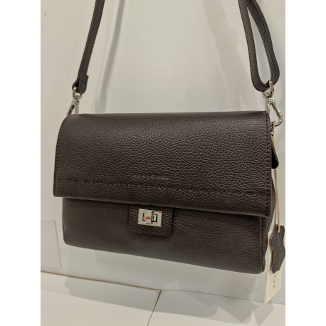 Sac porté travers en cuir noir -Francinel-