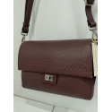 Sac porté travers en cuir bordeaux -Francinel-