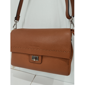 Sac porté travers en cuir bordeaux -Francinel-