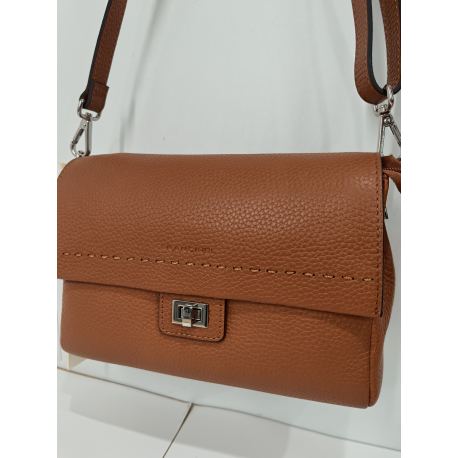 Sac porté travers en cuir bordeaux -Francinel-