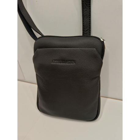 Sacoche en cuir souple noir"Arthur&Aston"