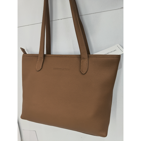 Sac en cuir taupe "Arthur et Aston"