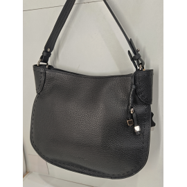 Sac porté travers en cuir noir -Francinel-