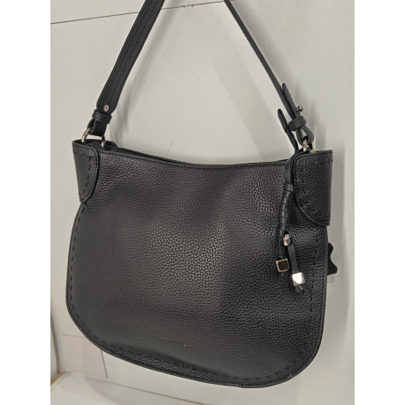 Sac porté travers en cuir noir -Francinel-