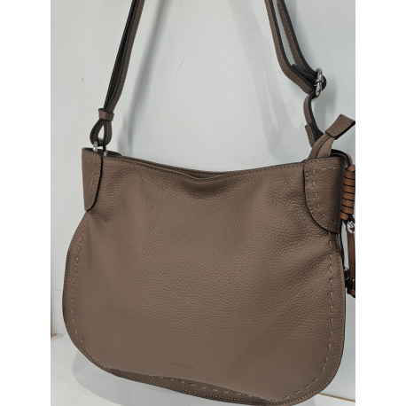 Sac porté travers en cuir marron -Francinel-