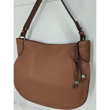 Sac porté travers en cuir taupe -Francinel-
