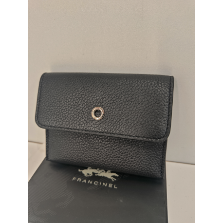 Porte monnaie  en cuir noir "Francinel"